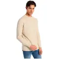 LOIS Jeans Lois Jeanstil mænd. 176583903 Beige strikket trøje med kasseformet hals boblestrik (XXL), Casual, Bomuld, Lange ærmer