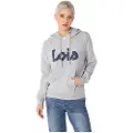 LOIS Jeans Lois Jeanstil kvinder. 464392220 Hættetrøje 135258 grå (XS), Casual, Bomuld, Lange ærmer