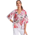 LOIS Jeans Lois Jeanstil kvinder. 431242273 Bluse med print og flæser 133008 (S), Casual, Flerfarvet, Polyester, 3/4 ærmer