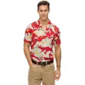 Superdry Superdrytil mænd. M4010945A Merchant Store Hawaii-skjorte rød (M), Casual, Modal, Korte ærmer