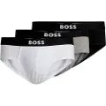Hugo Boss BOSStil mænd. 50546561 3-pak Logo Waistband Briefs hvid, grå, sort (XXL), Afslappet, Bomuld