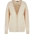 Armani Exchange AIX Armani Exchangetil kvinder. XW000122AF11956U1095 Regular-fit cardigan i standardlængde, beige (S), Casual, Bomuld