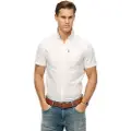 Superdry Superdrytil mænd. M4010944A Oxford-skjorte hvid (S), Casual, Bomuld, Korte ærmer