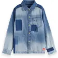 Scotch & Soda Denim Washed Patchwork Overtrøje