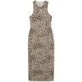 Puma LEO LUXE Slim All-Over Print Dress Women, Clothing, Alpine Snow/Ice Coffee, M