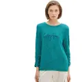 Tom Tailor 1038170 Cosy Wording T-shirt Med Lange ærmer