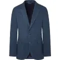 Hackett London Hackett Londontil mænd. HM443317 Hør Hørjakke Delave navy (44/32), Casual, Linned, Klassisk, Blå