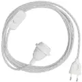 Creative Cables Snakebis Twisted E14 Lampeskærm-kabelsæt Med Lampeholder. Stof Flettet Kabel Og 2-stikprop 3 M