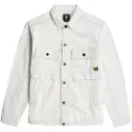 G-Star G-Startil mænd. D26462-D436-H122 Mosa overshirt hvid (L), Casual, Lange ærmer, Bæredygtig, Genbrugsbomuld