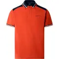 Hackett Londontil mænd. HM5600037 Colour Block orange poloshirt (XL), Casual, Bomuld, Korte ærmer