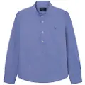 Hackett London Chambray Half Placket Skjorte Med Lange ærmer
