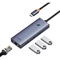 Baseus 4in1 Hub Baseus UltraJoy USB-C do 3x USB 3.0 + RJ45 (space grey)
