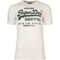 Superdry Superdrytil mænd. M1012326A Vintage Logo Classic T-shirt hvid (XXL), Casual, Bomuld, Korte ærmer