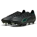 Puma ULTRA 6 MATCH FG/AG Football Boots Unisex, Shoes, Black/Fizzy Light/Green Terrain, 44