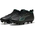 Puma ULTRA 6 MATCH FG/AG Football Boots Youth, Shoes, Black/Fizzy Light/Green Terrain, 32.5