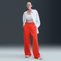 Nike Løstsiddende Nike 24.7 PerfectStretch Dri-FIT-bukser med brede ben og høj talje til kvinder - rød