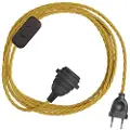 Creative Cables Snakebis Twisted E27 Lampeskærm-kabelsæt Med Lampesokkel. Stofbetrukket Kabel Og 2-benet Stik 1.8 M