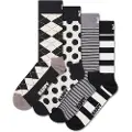 Happy socks Black And White Gift Set Crewsokker 4 Par