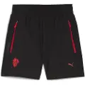 Puma AC Milan PUMATECH Relaxed Woven Shorts Youth, Clothing, Black/Red, 11-12Y