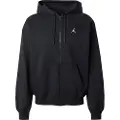 Jordan Oversized Jordan Brooklyn-hættetrøje i fleece med fuld lynlås til mænd - sort