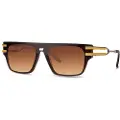 24hShop Solbriller - Guld stel & brun linse