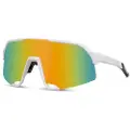 24hShop Sporty solbriller med hvidt stel og regnbueglas