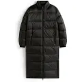 Tommy Hilfiger Tommy Jeanstil kvinder. DW0DW21614 Lang quiltet frakke med hætte, sort (S), Casual, Nylon
