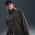 Nike Oversized Nike Sportswear Chill Poplin-trøje med knaplukning og striber til kvinder - sort