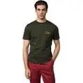 Hackett Londontil mænd. HM5000025 Heritage Rally Pocket T-shirt grøn (L), Casual, Bomuld, Korte ærmer