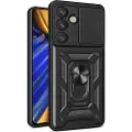 24hShop Bagcover med kamerabeskyttelse og mobilring til Samsung Galaxy S25 - Svart