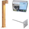 QAZQA Udendørslampe aluminium med træprint med jordspyd og kabelforskruning 65 cm IP44 - Baleno