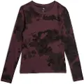 G-Star G-Startil kvinder. D27103-E151-H748 Allover Print Slim T-shirt lilla (L), Casual, Lange ærmer, Økologisk bomuld, Bæredygtig