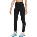 Nike One Dri-FIT-leggings med høj talje til større børn (piger) - sort