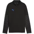 Puma individualCUP Football Quarter-Zip Top Youth, Clothing, Black/White/Ultra Blue, 13-14Y