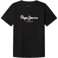 Pepe Jeans Pepe Jeanstil drenge. PB5000026 New Art T-shirt sort (16años= 176cm), Casual, Bomuld, Korte ærmer, børnetøj