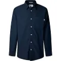 Pepe Jeans Pepe Jeanstil mænd. PM3090838 Creed navy skjorte (L), Casual, Bomuld, Lange ærmer, Blå