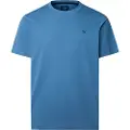 Hackett London Hackett Londontil mænd. HM5000039 T-shirt Ss Logo blå (L), Casual, Bomuld, Korte ærmer