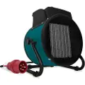Vonroc Varmeblæser - 5000W - CEE - Trefaset strøm 400V | 48m2 - Keramisk | Grøn