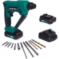 Vonroc Borehammer 20V - 3-i-1 Slagboremaskine - Pneumatisk - 1.3 Joule | Inkl. 2x 2.0Ah akku, oplader & tilbehør