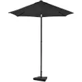 Vonroc Premium Stangparasol Torbole Ø200cm - inkl. □ Betonfod og overtræk - rund | Strandparasol | Sort