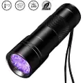 24hShop 12-LED UV-lommelygte - ultraviolet lys til spotdetektering, usynlige beskeder og sporing