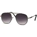 24hShop Aviator solbriller - guld med sort linse