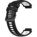 24hShop Silikone armbånd til Garmin Forerunner 220 / 735XT / 235 - Sort/Hvid