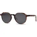 24hShop Runde solbriller - Brun med sort glas