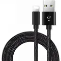 24hShop Flettet datakabel til iPhone 2 m - Sort