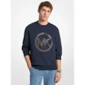 Michael Kors Michael Korstil mænd. CF552G25MF Sweatshirt med navy-præget logo (L), Casual, Bomuld, Blå