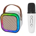 24hShop Karaoke-højttaler med LED-lys og trådløs mikrofon
