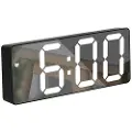 24hShop LED-Vækkeur med Hvide tal - Sort