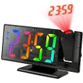 24hShop Vækkeur med LED-projektor og multifunktionelt spejldesign