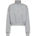 Nike Sportswear Phoenix Fleece-sweatshirt med kort snit og 1/4 lynlås til kvinder - grå